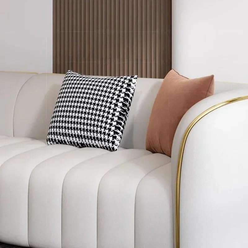 Aroma Homes Modern Luxury Curved Sofa Set - 3+2+1 Seater Living Room Lounge Couch with Velvet Upholstery & Gold Accents - Image 3